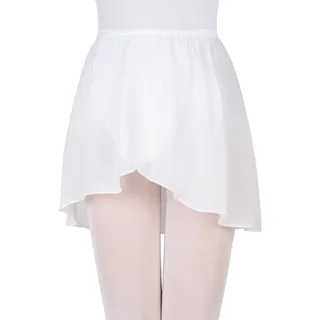 Bezioner Ballettrock Wickelrock Tanz Rock aus Chiffon zum Reinschlüpfen für Mädchen und Damen Weiß L