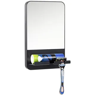 TAILI Duschspiegel mit Saugnapf – beschlagfreier Spiegel für Dusche, Rasieren & Schminken, kein Bohren, bruchsicher, wasserdicht, Schwarz (Shower Mirror)