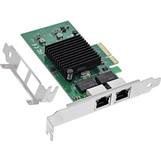 InLine Dual-Gigabit Netzwerkkarte PCIe x4, Intel 82576EB, 2X RJ45 1 Gb/s, VLAN, Jumbo Frames, Low-Profile Slotblech, 51125B