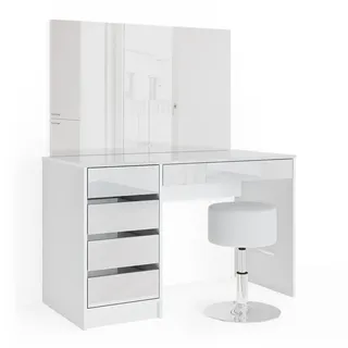 Vicco Sherry Weiß 120 cm mit Hocker und Spiegel