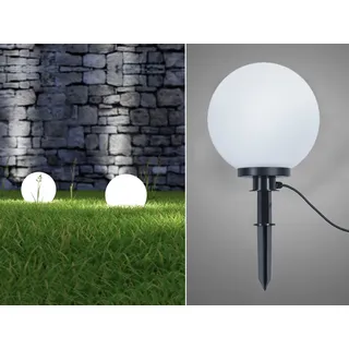 LED Kugelleuchte für den Garten mit Strom, Leuchtkugeln Wegbeleuchtung, Ø30cm