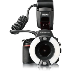 Meike MK-14EXT-N E-TTL Makro LED Ringblitz mit LED AF Assist Lampe für Nikon DSLR Kamera