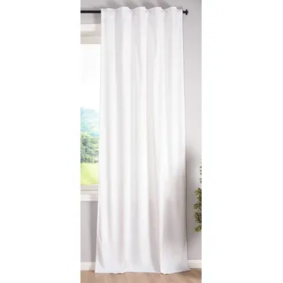 Gardinenbox Verdunkelung Vorhang »Milano« Samt Blickdicht Schlaufenband Tunneldurchzug Blackout Bügelband kürzbar Weiß 1 Stück HxB 235x135 cm, 20357