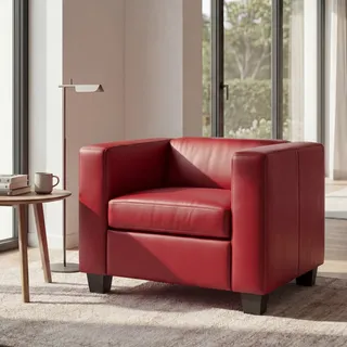 Sessel Loungesessel Lille ~ Leder, rot