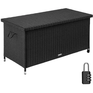 tectake Auflagenbox Kiruna,121 x 56 x 60 cm,schwarz , Kunststoff , Rechteckig , 56x60x121 cm , Gartenzubehör, Kissenboxen