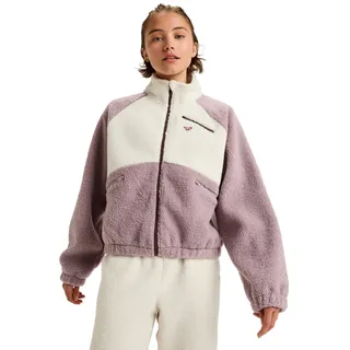 Fleecepullover ROXY "Waves Of Warmth Colorblock", Damen, Gr. M, nirvana, Obermaterial: 100% Polyester., Sweatshirts Fleecepullover