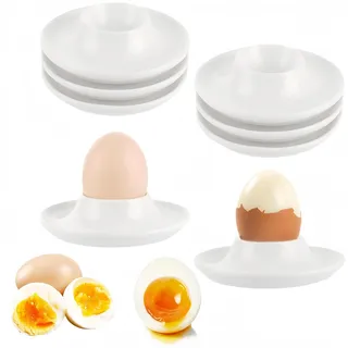 Flycppo Eierbecher Set 6 Stück Kunststoff Eierbecher Eierbecher Lustig,Eierbecher Stapelbar Egg Cups,Eierbecher für Kinder,Frühstück Eierhalter Hart Weichgekochten Eiern für Küche Esszimmer