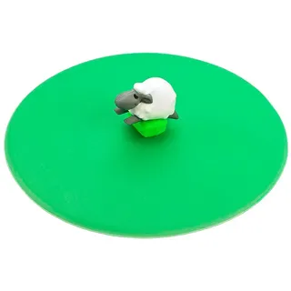 LURCH 210835 Mein Deckel Beach Hoftiere Schaf, Glasabdeckung aus BPA-freiem Premium-Platin-Silikon, Ø 10,5cm,