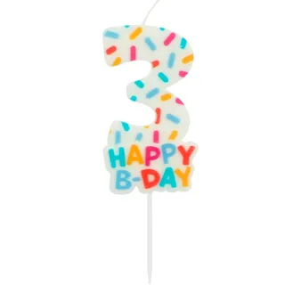 Folat 24113 Kuchen Kerze Cozy Sprinkles Ziffer/Zahl 3-7 cm Geburtstagskerzen für Geburtstag, Geburtstagsdeko, für Kinder Partys, Hochzeiten, Firmenfeiern, Jubiläen, Mehrfarbig, 7 cm