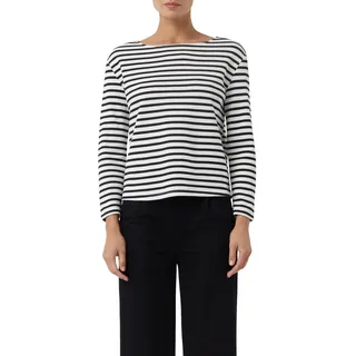 Comma Gestreiftes Sweatshirt aus Piqué