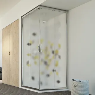 DUSCHKABINE 120X100 RECHTECK H198 DUSCHWAND STRUKTURGLAS SCHIEBETÜR