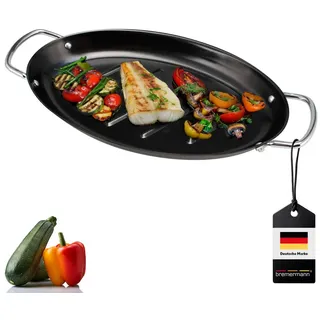 bremermann Fisch-Grillpfanne oval 39,5 x 20,5 cm antihaftbeschichtet schwarz