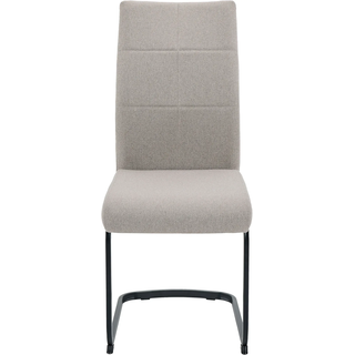 Freischwinger HELA "TURIN", beige (schlamm, schwarz, schwarz, schlamm), B:42cm H:99cm T:61,5cm, Metall, Polyester, Stoff, Stühle, Freischwinger, Freischwinger, Vierkantrohrgestell, gepolstert, waterfree productions