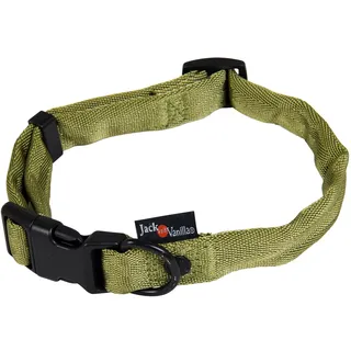 JACK AND VANILLA, Verstellbares Nylonhalsband für Hunde, optimaler Komfort, widerstandsfähig und sicher, grüne Farbe, Größe S 12 x 23–36 cm, ideal für Spaziergänge und Spiele, Comfort-Modell
