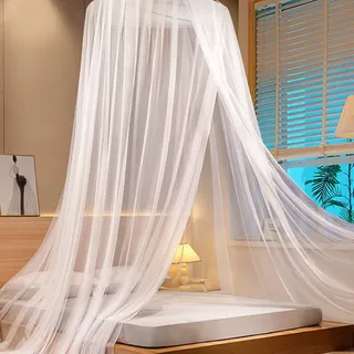 HanYun Moskitonetz Bett Betthimmel für Mädchen Moskitonetz Net, Baldachin, Moskitonetz Reise Himmelbett Vorhänge Anti Insektenschutz füR Baby, Kinder, Babybett, Schlafzimmer Deko (Weiß)