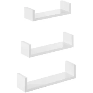 Boxxx Wandregalset , Weiß , Holzwerkstoff , 3-teilig , 30x7x10 cm , hängend , Wohnzimmer, Regale, Wandregale