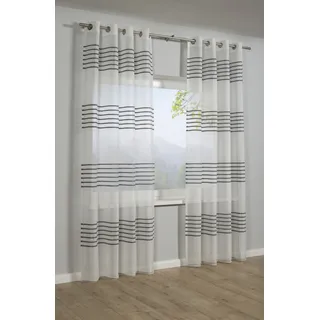 Sehlbach Schal 3-D Streifen Ösen 140 x 245 cm Grau 1 Stk.