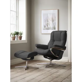 Stressless® »Mayfair«, (Set, Relaxsessel mit Hocker), mit Hocker, mit Cross Base, Größe S, M & L, Holzakzent Schwarz