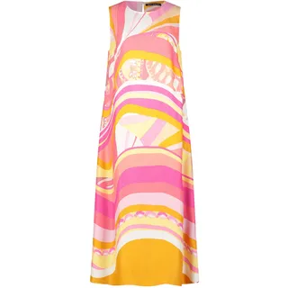 Sommerkleid BETTY BARCLAY "Sommerkleid mit Rundhalsausschnitt", Damen, Gr. 36, EURO, bunt (rosé, gelb), 100% Viskose CV., Kleider Sommerkleid