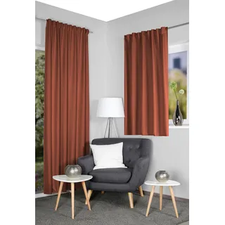 HOME WOHNIDEEN Vorhang »ESKAMIO« Multifunktionsband 1 Stk. tlg. Thermo, Blickdicht, Leinenstruktur, Überbreite, orange