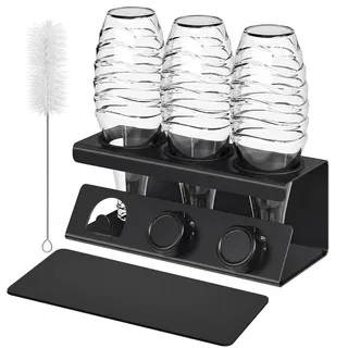 Songmics Abtropfgestell 3 Flaschen 34 x 15 x 10 cm Farbe Tintenschwarz