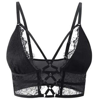 Buitifo Damen Cami BH Criss Cross Wimpern Crop Top BH Weste | Bralette,Spitze V-Hals Tank Top,Sexy Weste Bralette Busiter, Festival Oberteile,Ärmellos Spaghetti