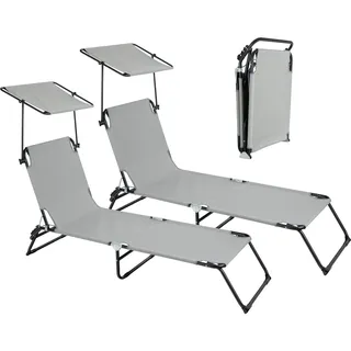 Stagecaptain CS-190 Sonnenliege mit Dach klappbar 2er Set