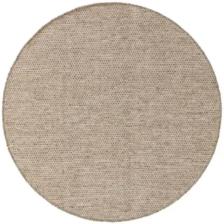 benuta Pure Wollteppich Rocco Taupe ø 100 cm rund , Textil , Beton Optik , Rund , 100x100 cm , Care & Fair, Handmade in India , pflegeleicht , Teppiche und Böden, Teppiche, Schafwollteppiche