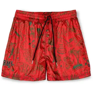Grimey The Toughest Satin Kurze Hose - Red - M