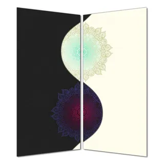 Wallario selbstklebende Duschrückwand 160 x 200 cm mit Motiv Mandalas - Yin Yang - Wandverkleidung mit Hochglanzlaminat in Glasoptik