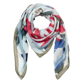 camel active Damen Schal mit Allover Print Weiß-Blau, womenswear-OS