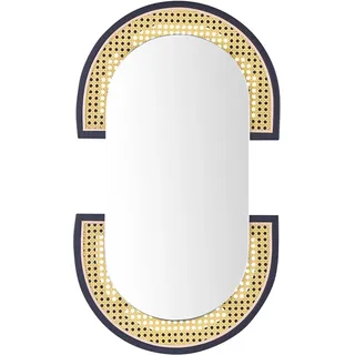 Beliani Wandspiegel oval 43 x 75 cm Schwarz