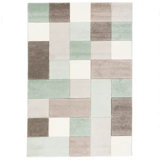 Pergamon Maui Designer-Teppich 80 x 150 cm Beige/Grün kariert