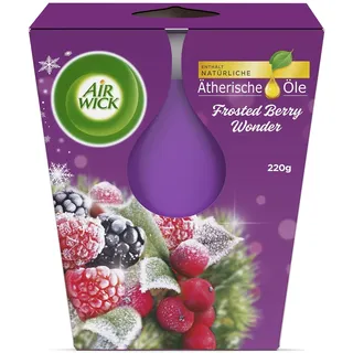 Air Wick Wohlfühl-Duftkerze XL im Glas – Duft: Frosted Berry Wonder – Bis zu 40 Stunden Brenndauer – Enthält natürliche ätherische Öle – 220 g Duftkerze, Violett