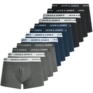 JACK & JONES JACSOLID Trunks blau/grau/schwarz/weiß XXL 12er Pack