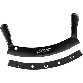 Pizzaschneider Schwarz – Wiegemesser 30,5 cm Doppelgriff & Pizzamesser | Extra scharf mit Antihaft-Beschichtung, schwarz – Pizza Cutter für Pizza, Flammkuchen & Kräuter, Pizza Zubehör & Geschenk