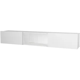 [en.casa] Paltamo TV-Lowboard 180x29,5x31 cm Weiß Holz, Spanplatte, Holzwerkstoff