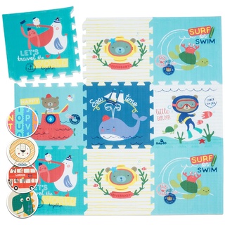 Babify Toy Planet Puzzlematte für Babys, Dicke 2 cm, rutschfest, extra groß, wendbar, wasserdicht, tragbar, doppelseitig, für Kleinkinder und Babys (165 x 165 x 2 cm)