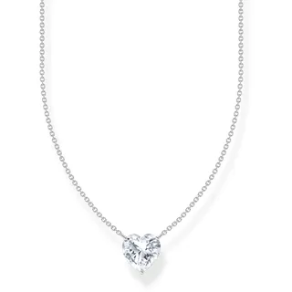 Thomas Sabo Kette mit Anhänger großer Herz-Anhänger Silber/Weiß