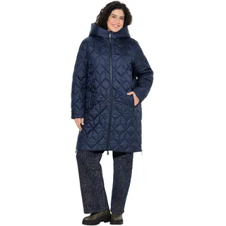 Ulla Popken Damen Mantel Marine 50+