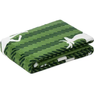 Gözze - Wohndecke Scandic, Kuscheldecke mit winterlichem Rentier-Design, Sofadecke aus Mikrofaser, 150 x 200 cm - Grün