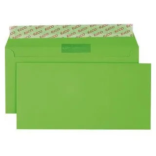 ELCO Briefumschläge Color DIN lang ohne Fenster intensivgrün haftklebend 250 St.