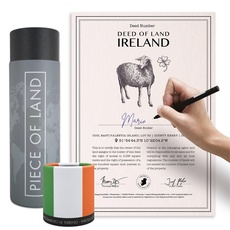 happylandgifts® Echtes Irland Grundstück als einzigartiges Geschenk für Fans der grünen Insel | Besitzurkunde mit Wunschname zum selber eintragen | Irland Geschenke | Geburtstag