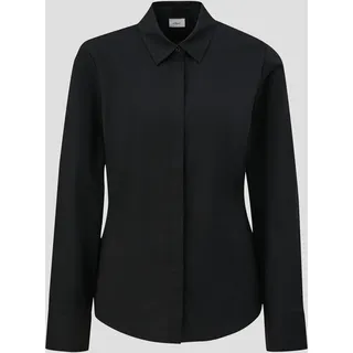 S.Oliver BLACK LABEL Klassische Bluse, mit Ziernähten, schwarz,