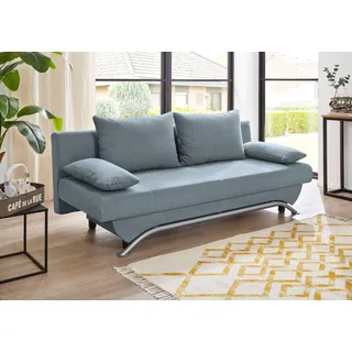 Jockenhöfer Schlafsofa Kunstleder 2-Sitzer Blau
