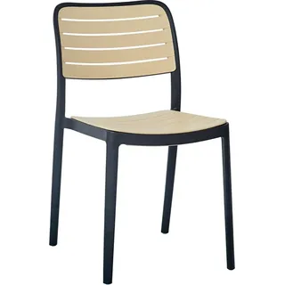 Kondela Stapelstuhl Kardos Typ 1 - schwarz / beige - Schwarz
