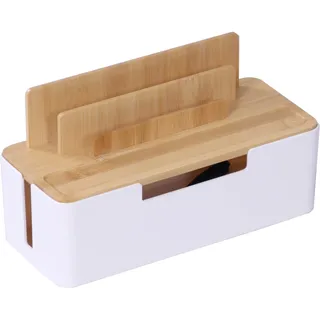 Relaxdays Kabelbox 33 x 14 x 11,5 cm 1-tlg. weiß