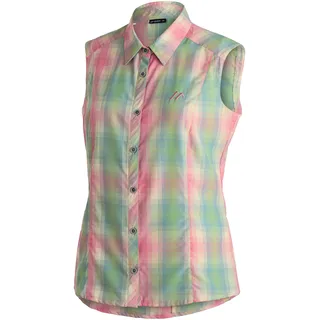 Maier Sports Funktionsbluse "Paloma" ärmellose Damen Bluse, sommerliches Blusen-Shirt, Karobluse, Reg. Fit, canary