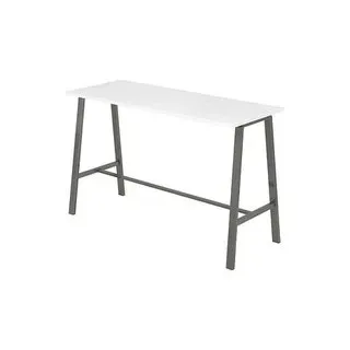 HAMMERBACHER Stehtisch Meeting Point VMPA17 weiß rechteckig, 4-Fuß-Gestell grau, 175,0 x 68,0 x 104,2 cm