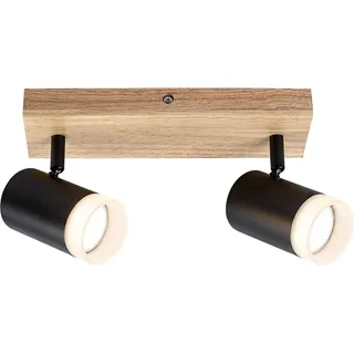 Rabalux 73122 Deckenstrahler 2 Spots Toras, GU10, Holz, braun-schwarz, rund, Skandinavisch, ø60mm - Bronze